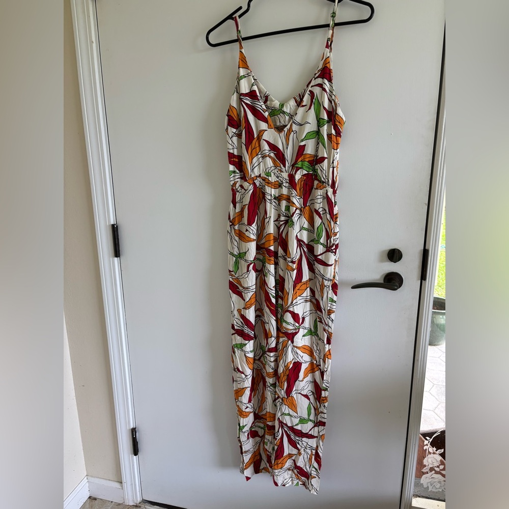 Aloha made me do it tropical print jumpsuit medium Hawaii spring summer - Picture 2 of 8